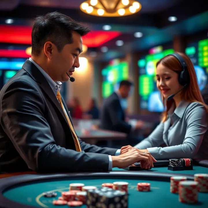 Customer support agent assisting a player with queries at Casino Mate