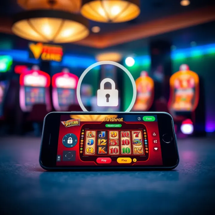 Safe download process with security icons and mobile device showing Aristocrat pokies game ready to play