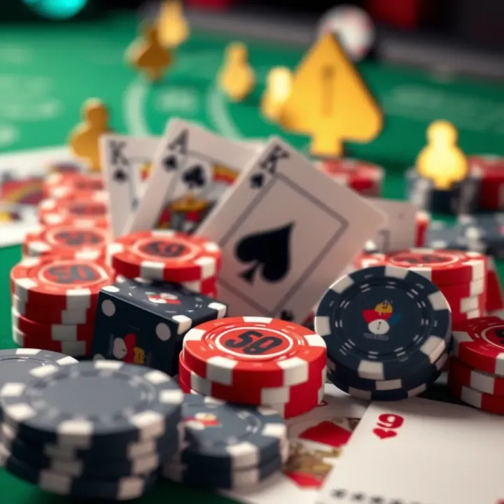 Collection of casino chips, playing cards, and digital payment icons symbolizing secure transactions and bonuses