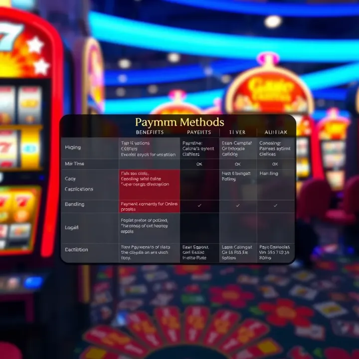 Comparison chart illustrating benefits and drawbacks of different payment options for online pokies in Australia