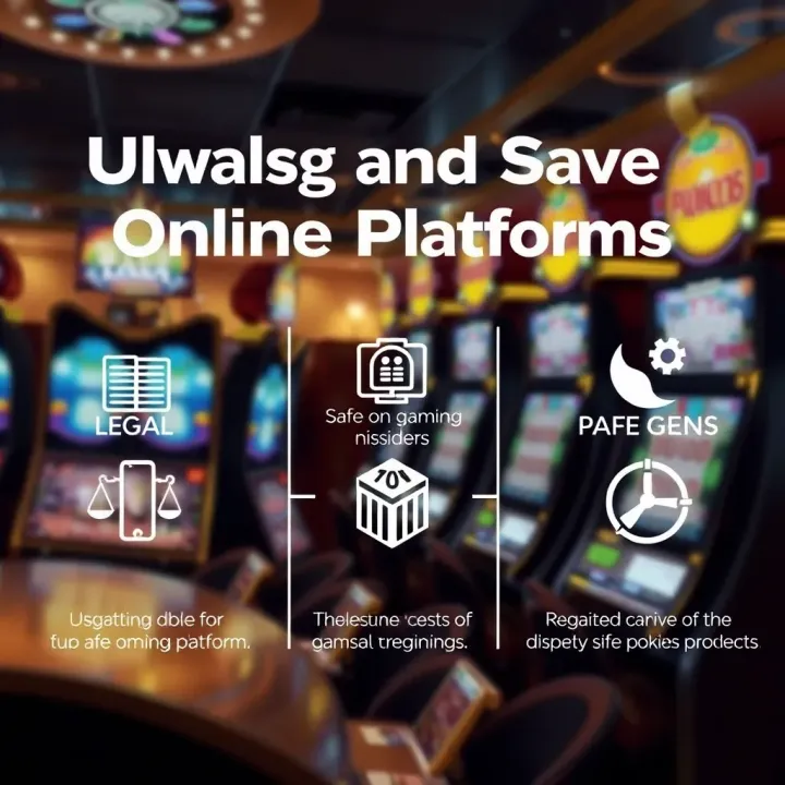 Navigating Legal and Safe Online Pokies Platforms Graphic illustrating legal icons and safe online gaming symbols