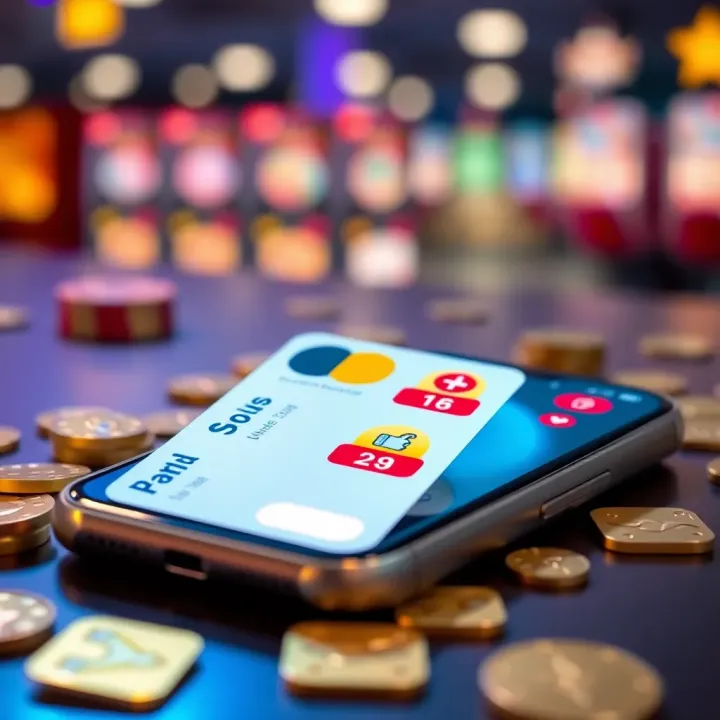 Illustration of a digital wallet and payment options on an iPhone, emphasizing safe transactions for real money pokies gameplay