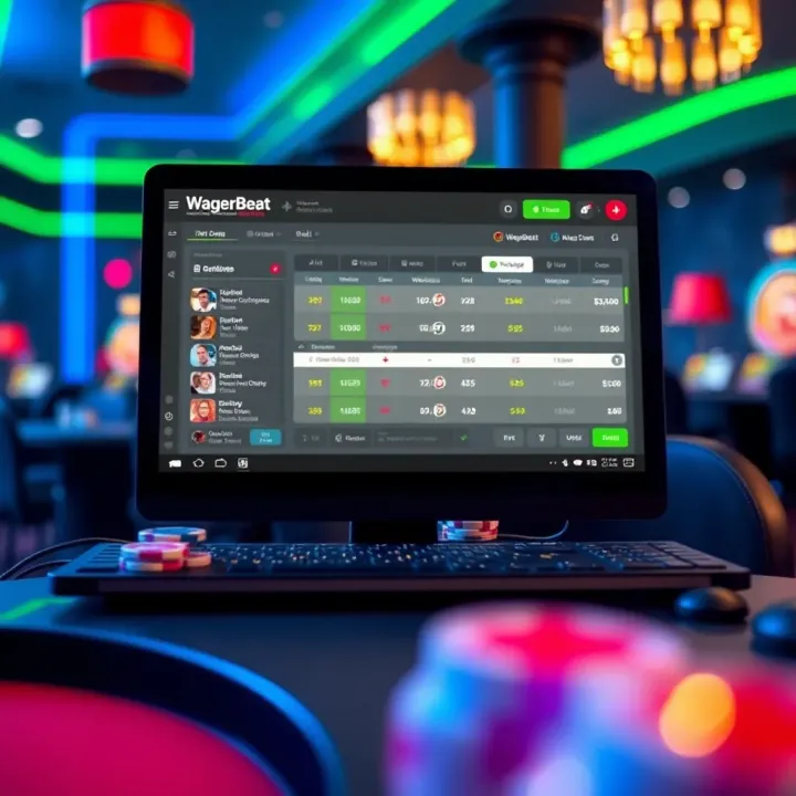 WagerBeat interface displaying bet tracking and bonus information for online casino players