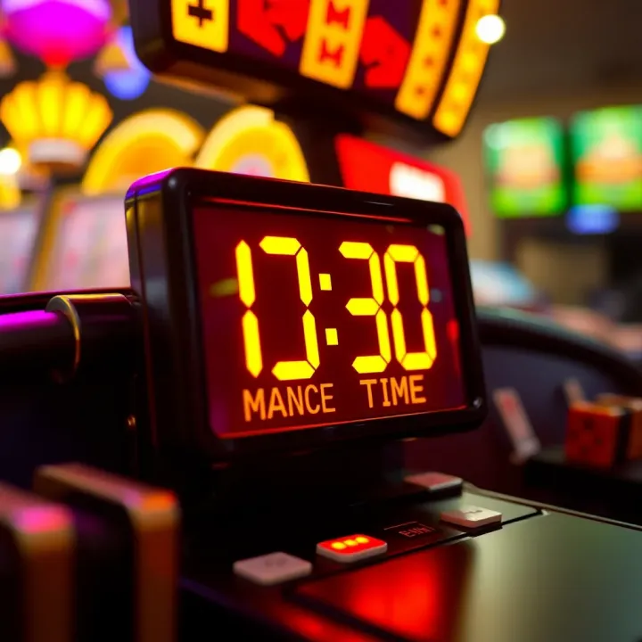 Digital clock displaying countdown timer for maintenance completion