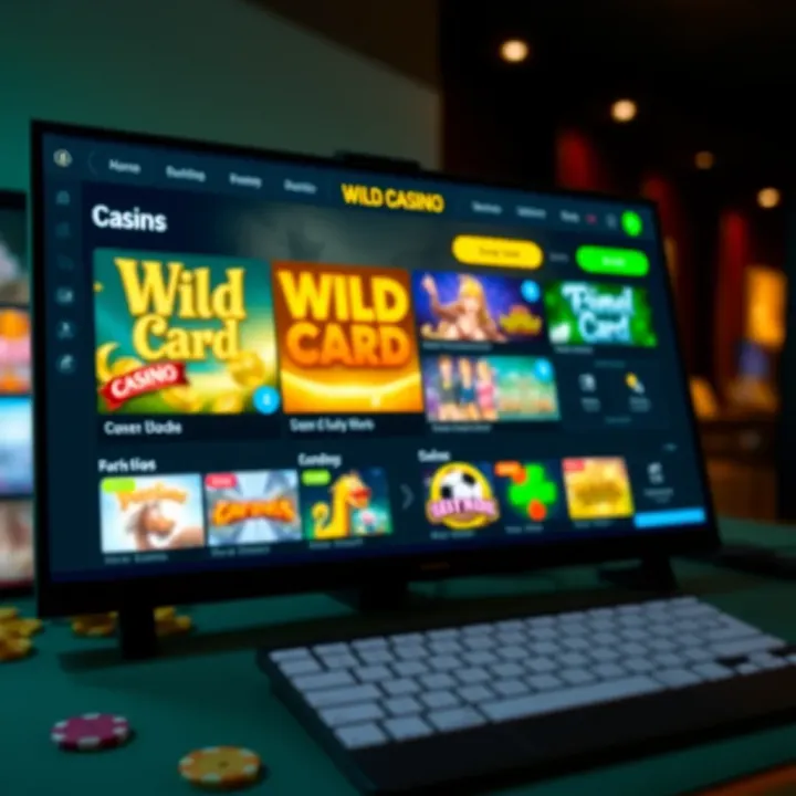 Online casino interface displaying various casino games and user dashboard